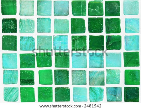 Abstract image of green and turquoise tiles