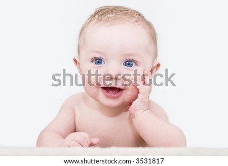 Baby Photo on Baby Boy Posing For His First Portrait Stock Photo 3531817