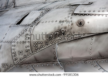 Close-up of the texture of a military aircraft