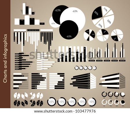 Black And White Charts And Infographics Stock Vector Illustration