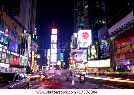 new york times building at night. stock photo : NEW YORK - JUNE