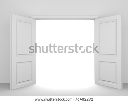 White Opened Double Door Stock Photo 76482292 : Shutterstock