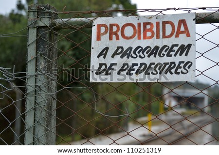 Fence prohibiting the movement of persons