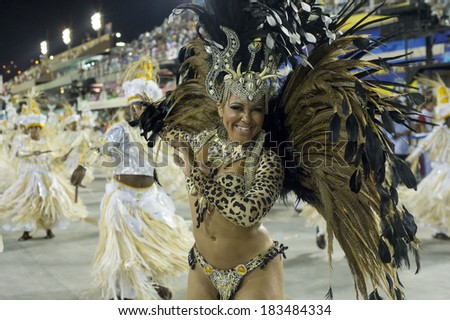 RIO DE JANEIRO, RJ /BRAZIL - FEBRUARY 28:  parade of samba schools Paraiso do Tuiuti, access group in Carnival 2014 on february 28, 2014 in Rio de Janeiro.