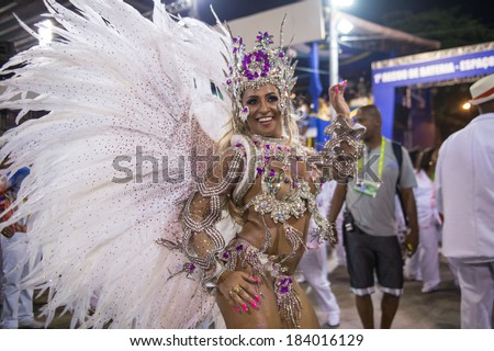 RIO DE JANEIRO, RJ /BRAZIL - MARCH 01:  parade of samba schools Parque Curicica, access group in Carnival 2014 on march 01, 2014 in Rio de Janeiro.
