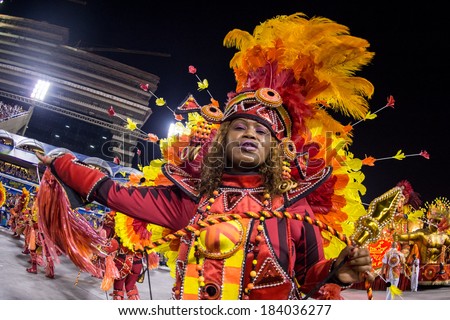 RIO DE JANEIRO, RJ /BRAZIL - MARCH 01:  parade of samba schools Viradouro access group in Carnival 2014 on march 01, 2014 in Rio de Janeiro.