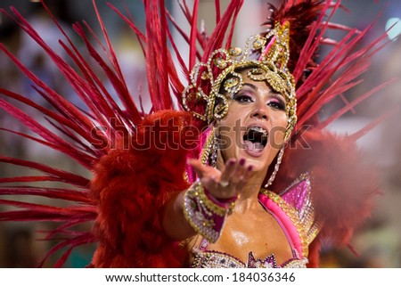 RIO DE JANEIRO, RJ /BRAZIL - MARCH 01:  parade of samba schools Viradouro access group in Carnival 2014 on march 01, 2014 in Rio de Janeiro.