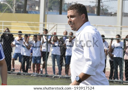RIO DE JANEIRO, RJ /BRAZIL - MAY 20:  World Cup winner Ronaldo officially launched the Football For Hope Festival 2014 at the Mane Garrincha Olympic Village on may 20, 2014