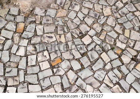 Traditional Portuguese stone sidewalk in Rio de Janeiro