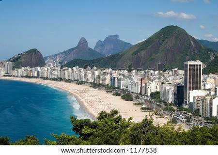 View from copacabana Beach, Rio de Janeiro, Brazil