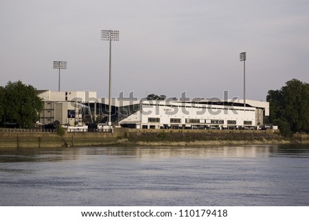 FULHAM, LONDON, ENGLAND - AUGUST 11: Craven Cottage, Fulham Football Club's home ground on August 11 2012, London.  The Club has just received permission to expand the riverside stand by over 4000 seats.