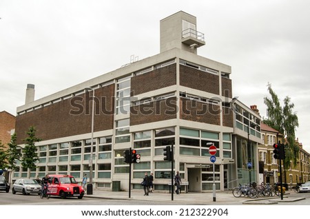 LONDON, UK  JUNE 16, 2014:  The National Theatre Studio in Lambeth, South London.  Used by actors and directors to experiment and put together theatrical ideas.