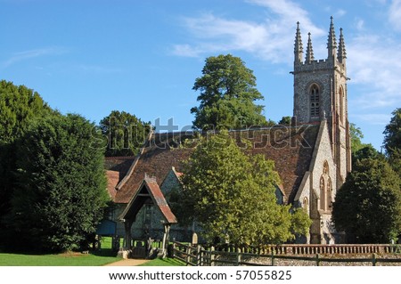 Saint Nicholas Church in Chawton, Hampshire.   \'Jane Austen\' used to worship at this church, her father was the priest and her sister and mother are buried in the church yard.