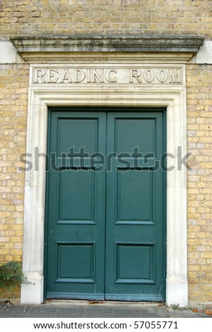 Reading Room entrance Doorway to the Reading Room of Pitzhanger Manor in Ealing, London.  Formerly Sir John Soanes\' county villa, now owned by the London borough and used as a museum and library.