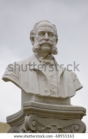 Historic statue of the physician and scientist Carlos J Finlay (1833 â?? 1915). Dr Finlay was renowned for his work on mosquitoes and yellow fever. Statue in Old Havana, Cuba for over 100 years.