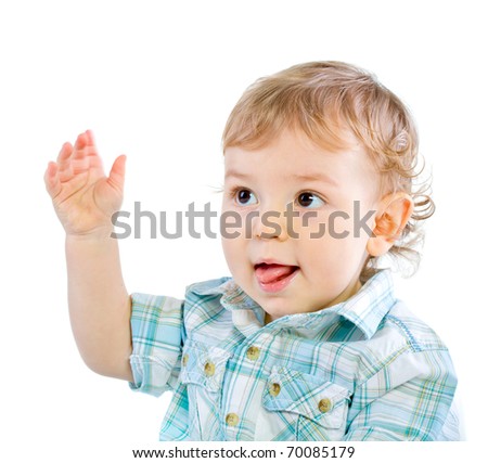 Emotion Happy Cute Baby Boy over white