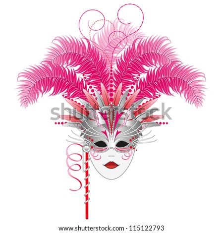 Carnival mask - Venetian or Mardi Gras masquerade mask.  Isolated.