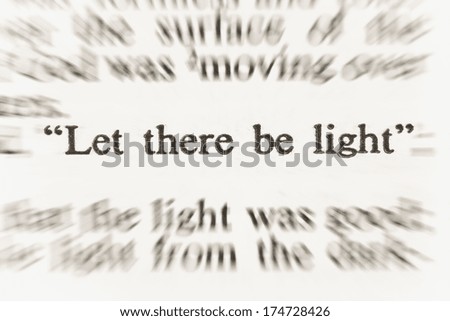 Scripture From The New American Standard Bible From Genesis 1:3 Saying Let There Be Light