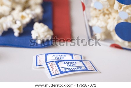 Popcorn Bowl With Movie Tickets
