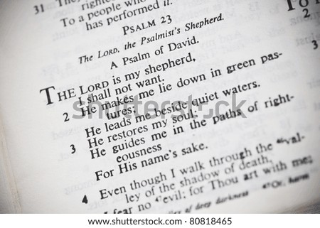 The New American Standard Bible Open To Psalm 23