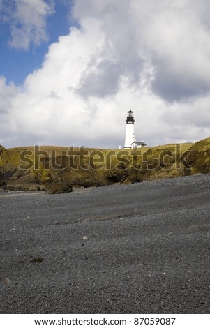 Yaquina Head Lighthouse, Oregon Coast, Oregon, Usa; Lighthouse Built In The 19th Century