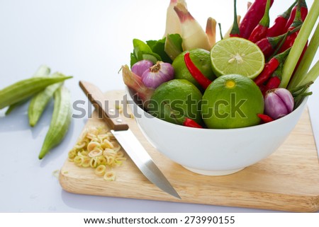 Ingredients For Cooking \'Tom Yum\' Dish Chili Hot Spicy Soup Thai Popular Food