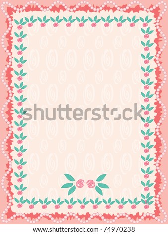 Cute frame with pearls and roses