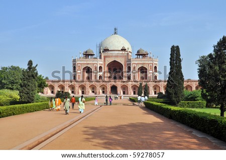Humayun Tomb in New Delhi during the sunny day, India.