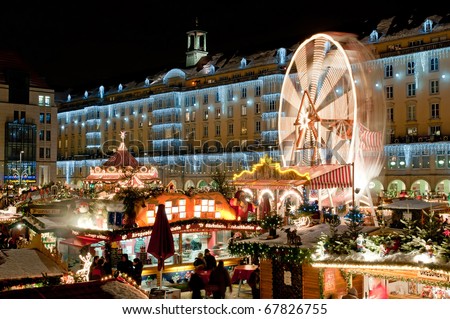 Christmas market in Dresden. It is Germany\'s oldest Christmas Market with a very long history dating back to 1434.