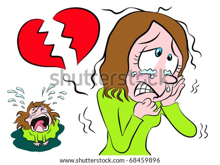 crying lady cartoon