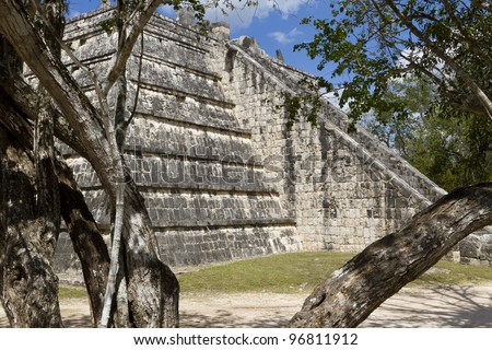 The Ossario is the High Priest\'s Temple at the Maya archaeological site of Chichen Itza in Yucatan, Mexico