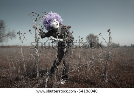 crazy funny pictures. stock photo : Crazy funny man