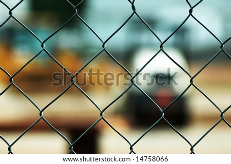 Chain link fence close up.