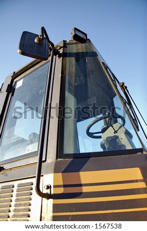 drivers cab of a wheel loader