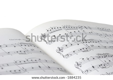 sheet of music on white background