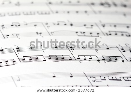 sheet of music with black notes on white paper (SM002)