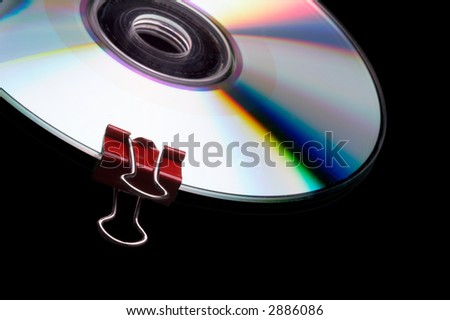Concept: save your data - data security - DVD with clip