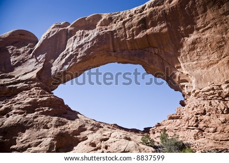 North Window - Rock formation in Arches National Park (The Windows Section) in Utah, USA