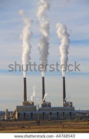 An industrial plant with its smokestacks