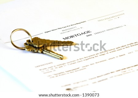 Mortgage document and new home keys