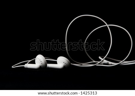 Earbuds Clip Art. stock photo : white earbuds