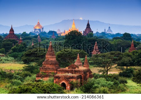 The  Temples of Bagan at night, Mandalay, Myanmar