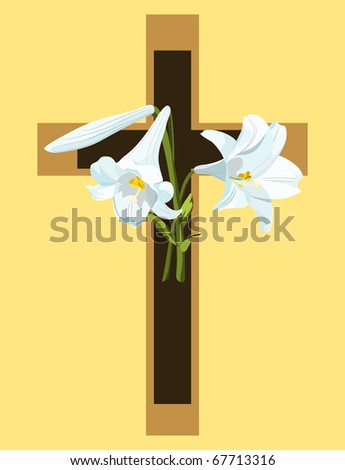 clip art easter lilies. with Easter lilies on gold