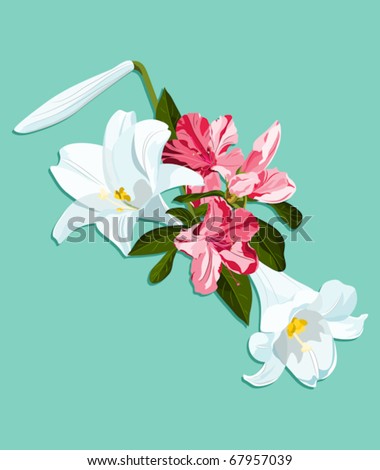 clip art easter lilies. and Easter lily spray on