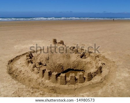 beach sand castle. stock photo : Sand castle on