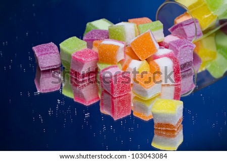 colorful jelly studio shot