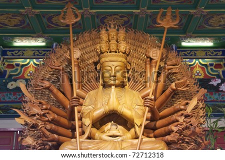 chinese god statue background in chinese buddhist temple useful for study of history, archeology, asian study, chinese study, religion, buddhism, theology