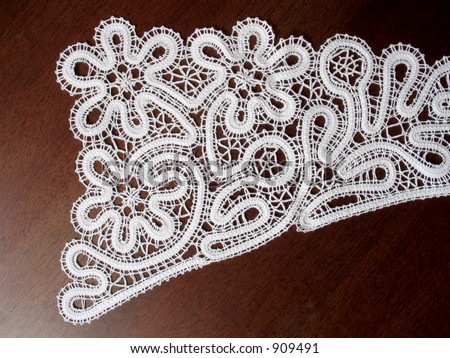 Russian bobbin lace, traditional floral design (Vologda region). Detail of collar (I\'m creator)