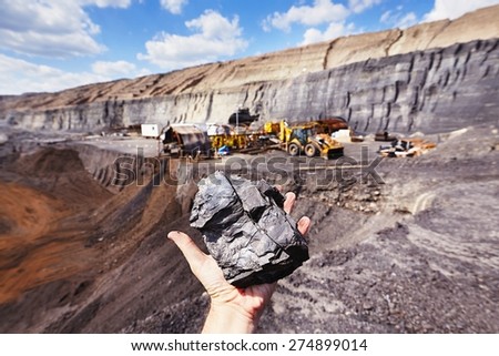 Coal mine - coal on the palm