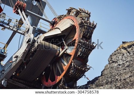 Huge mining machine in the coal mine